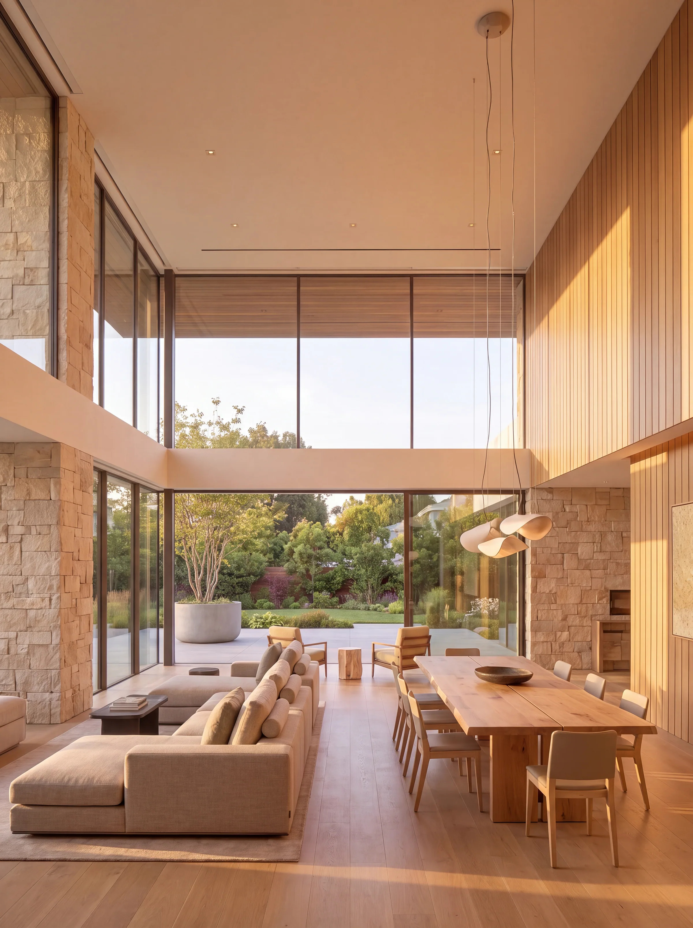 Biophilic childcare centre with large windows and landscaping